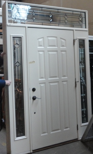 New Prehung Exterior Door With Glass Side Windows The