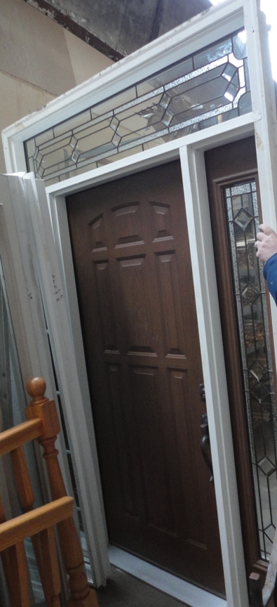 New Prehung Exterior Door With Glass Side Windows The